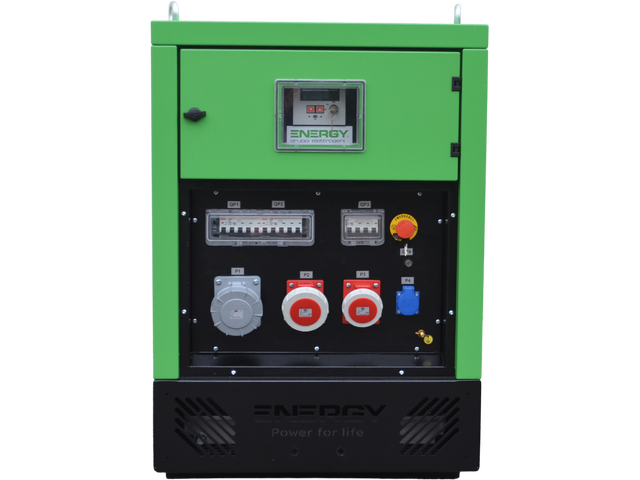 Stromerzeuger Diesel 45kVA 230V 50Hz, 1500 U/Min
Dieselmotor KOHLER KDI 2504TCR(Stage V), Elektrostart, 75 Liter Tank
Synchrongenerator 4 Pole Bürstenlos mit AVR Regelung
Schallverhaubung
Steuerung Comap AMF 25 (digitale Anzeige für Spannung, Strom, Frequenz, Tankinhalt)
Not Aus Schalter
Batterieladegerät
Klemmleiste